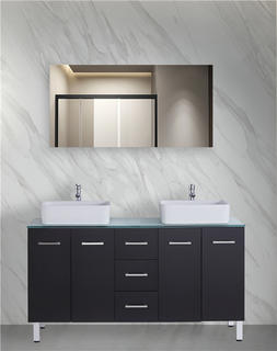 armoires de salle de bain vanité bleue GGP19